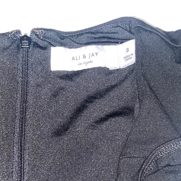 Ali & Jay Ruffle Tiered Mini Dress Size Small Black Dress - Picture 2 of 6